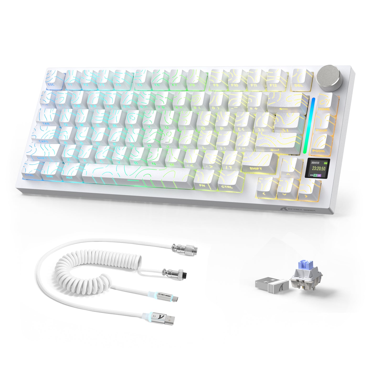 ATTACK SHARK X820ULTRA 기계식 키보드 C01ULTRA 코일 케이블 포함