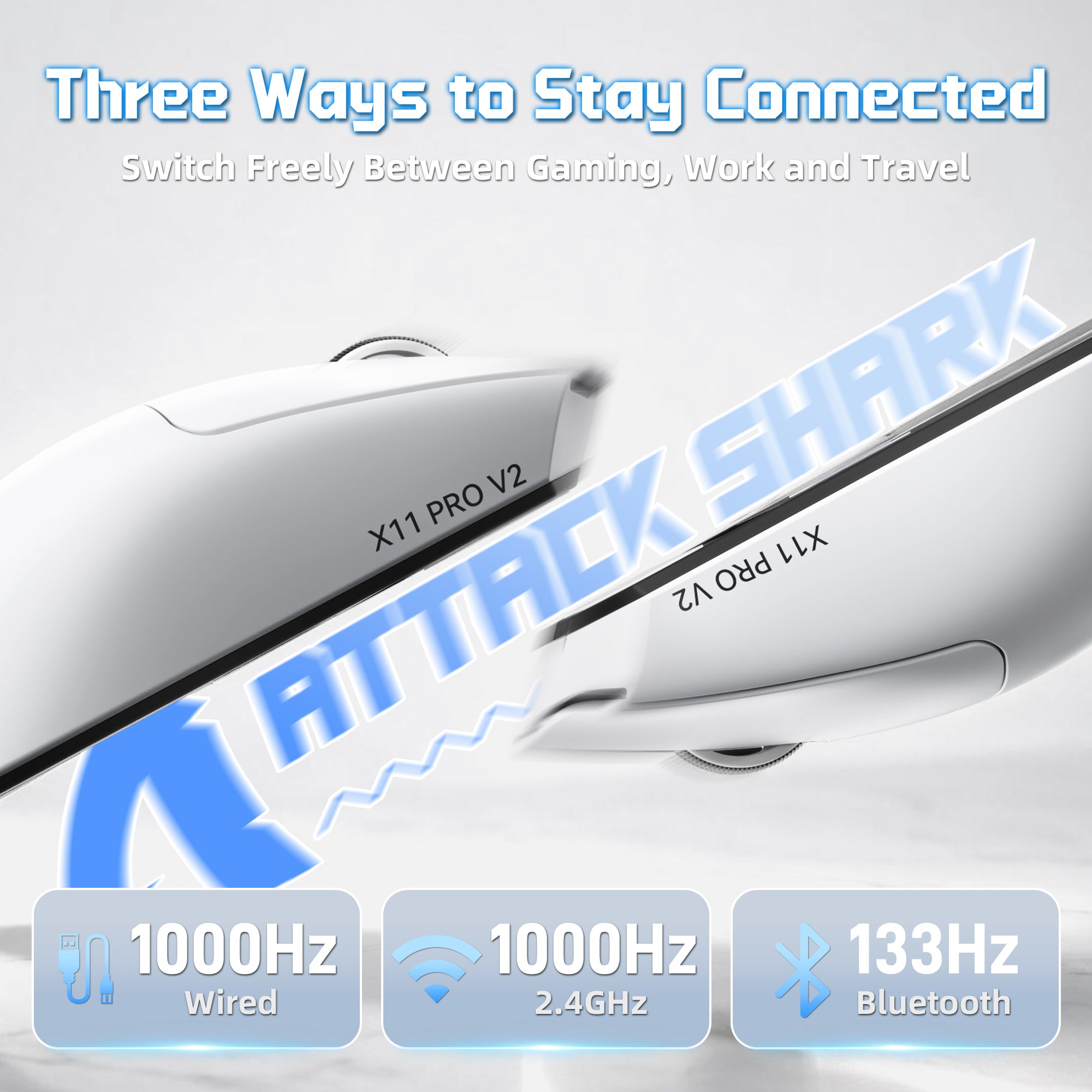 ATTACK SHARK X11 PRO V2 무선 게이밍 마우스 TFT 디스플레이 충전 도크 포함