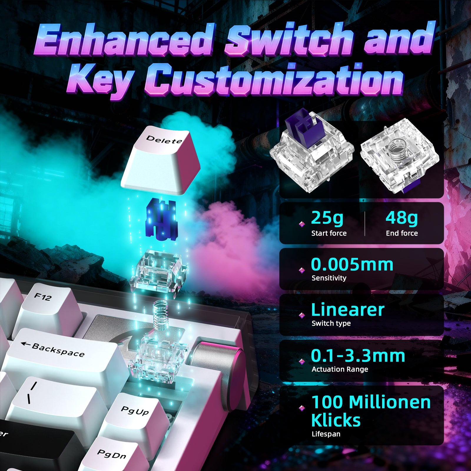 ATTACK SHARK R85 HE 래피드 트리거 키보드 C01ULTRA LED 케이블 포함