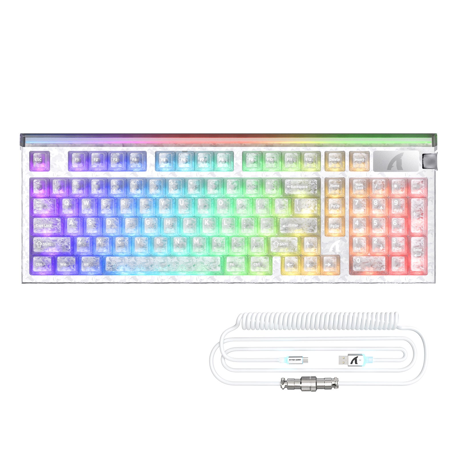 ATTACK SHARK R98 HE 카본 파이버 유선 빠른 트리거 마그네틱 스위치 키보드 C01 Ultra RGB 코일 케이블 포함