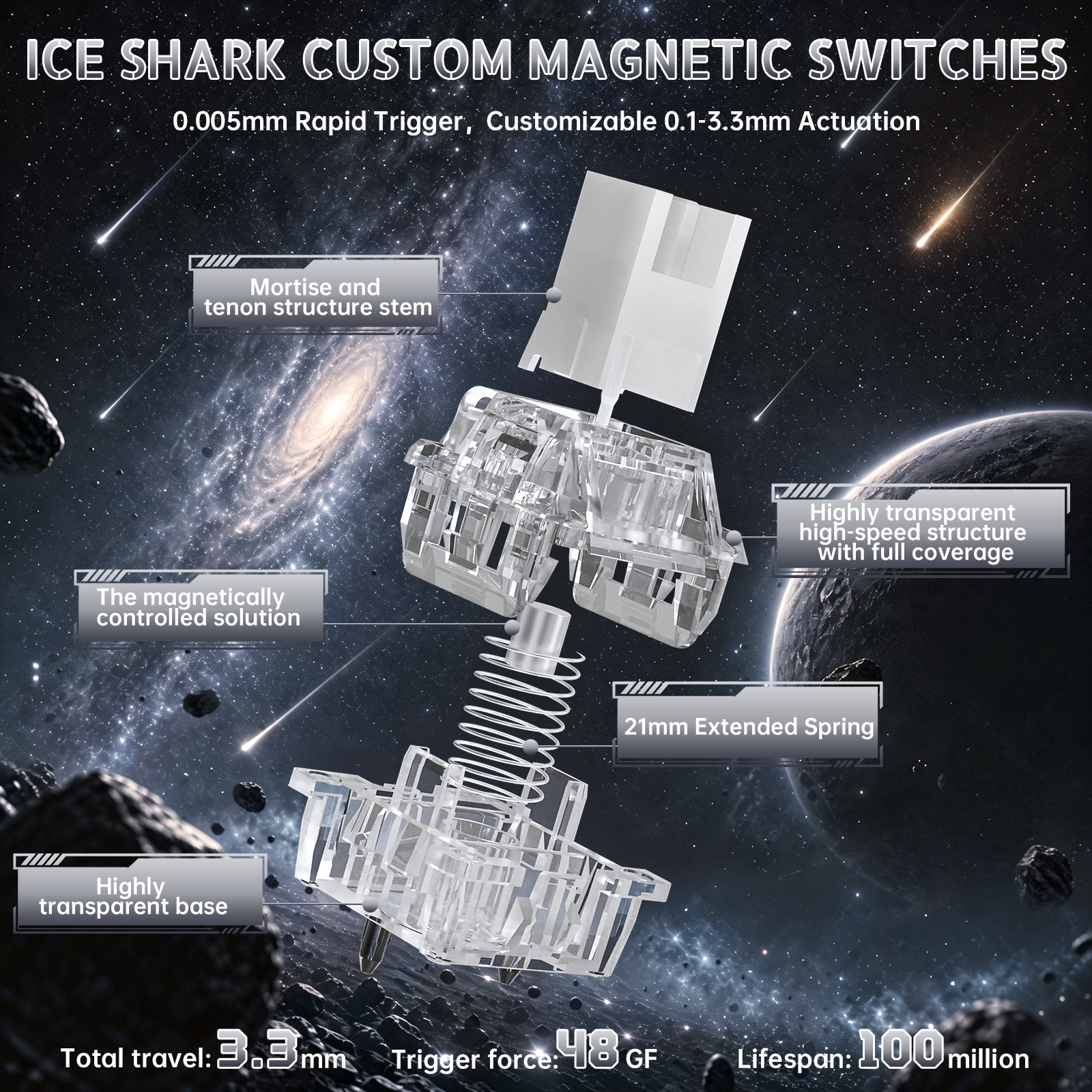 ATTACK SHARK R98 HE 카본 파이버 유선 빠른 트리거 마그네틱 스위치 키보드 C01 Ultra RGB 코일 케이블 포함