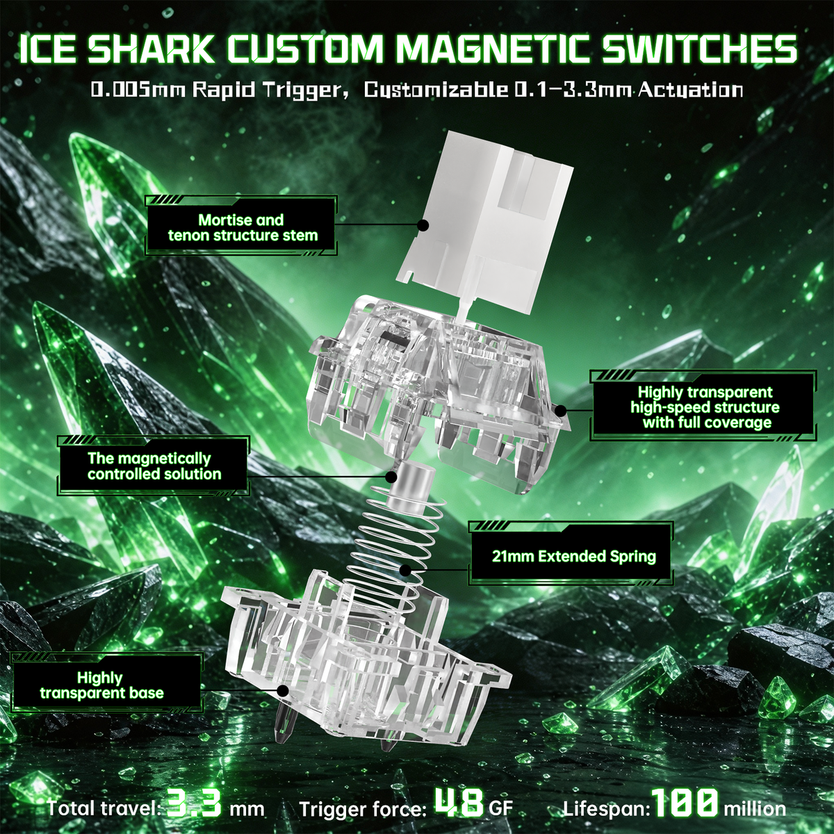 ATTACK SHARK R98 HE 카본 파이버 유선 빠른 트리거 마그네틱 스위치 키보드 C01 Ultra RGB 코일 케이블 포함