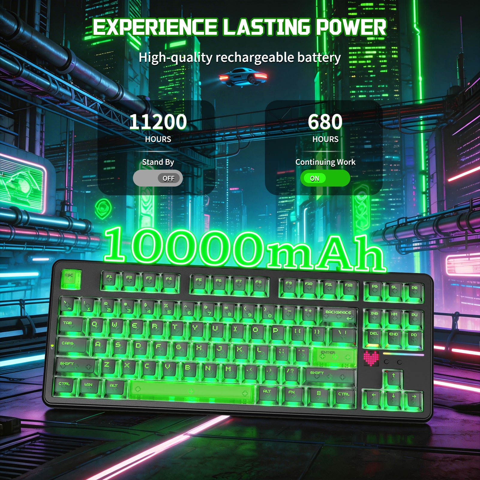 ATTACK SHARK X87 ULTRA 무선 기계식 키보드 8K 무선 수신기 포함