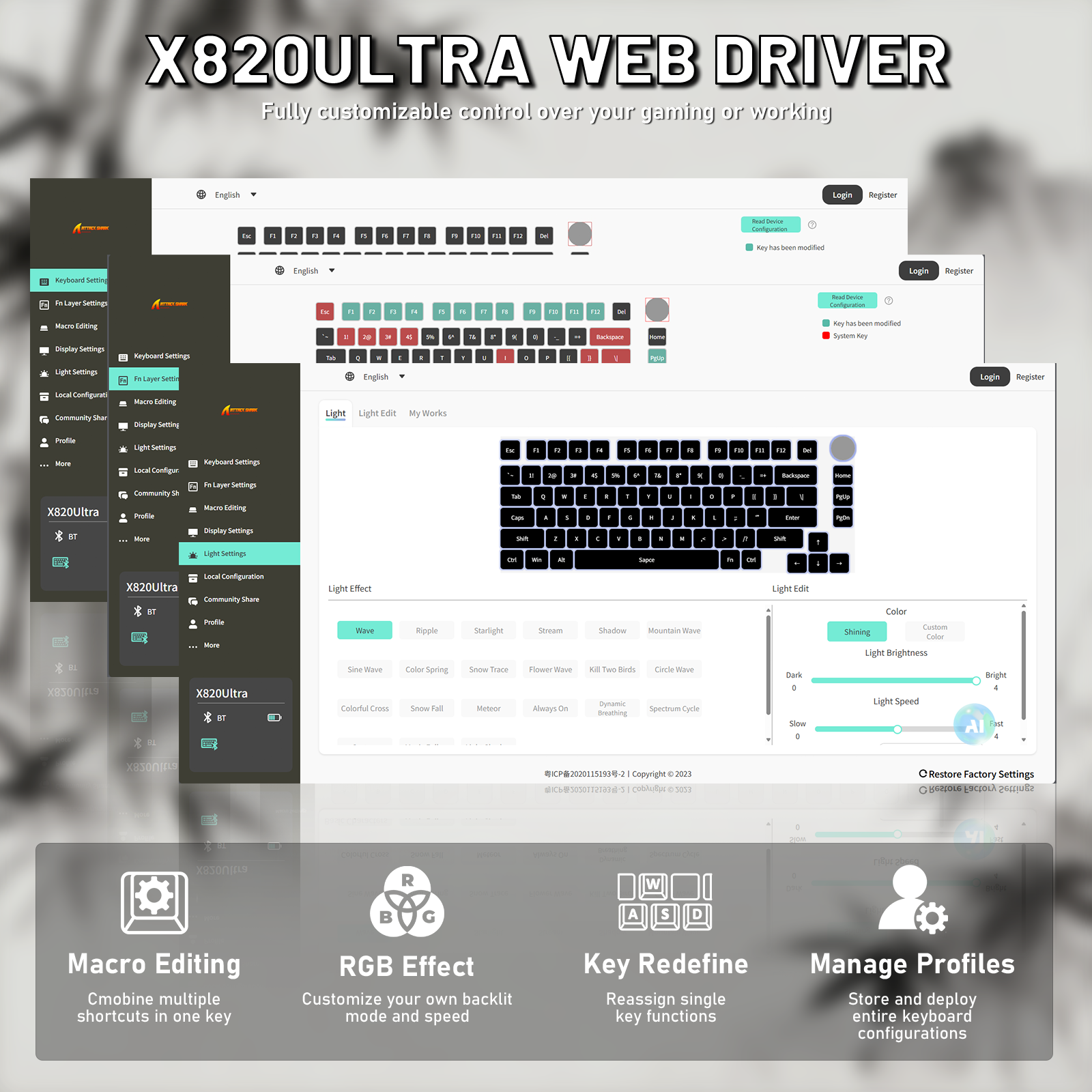 ATTACK SHARK X820ULTRA 기계식 키보드 C01ULTRA 코일 케이블 포함