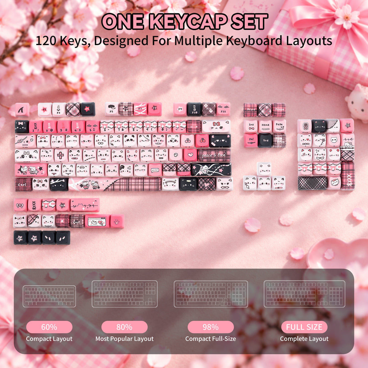 ATTACK SHARK SK05 118/119키 PBT 키캡, MOA, ANSI