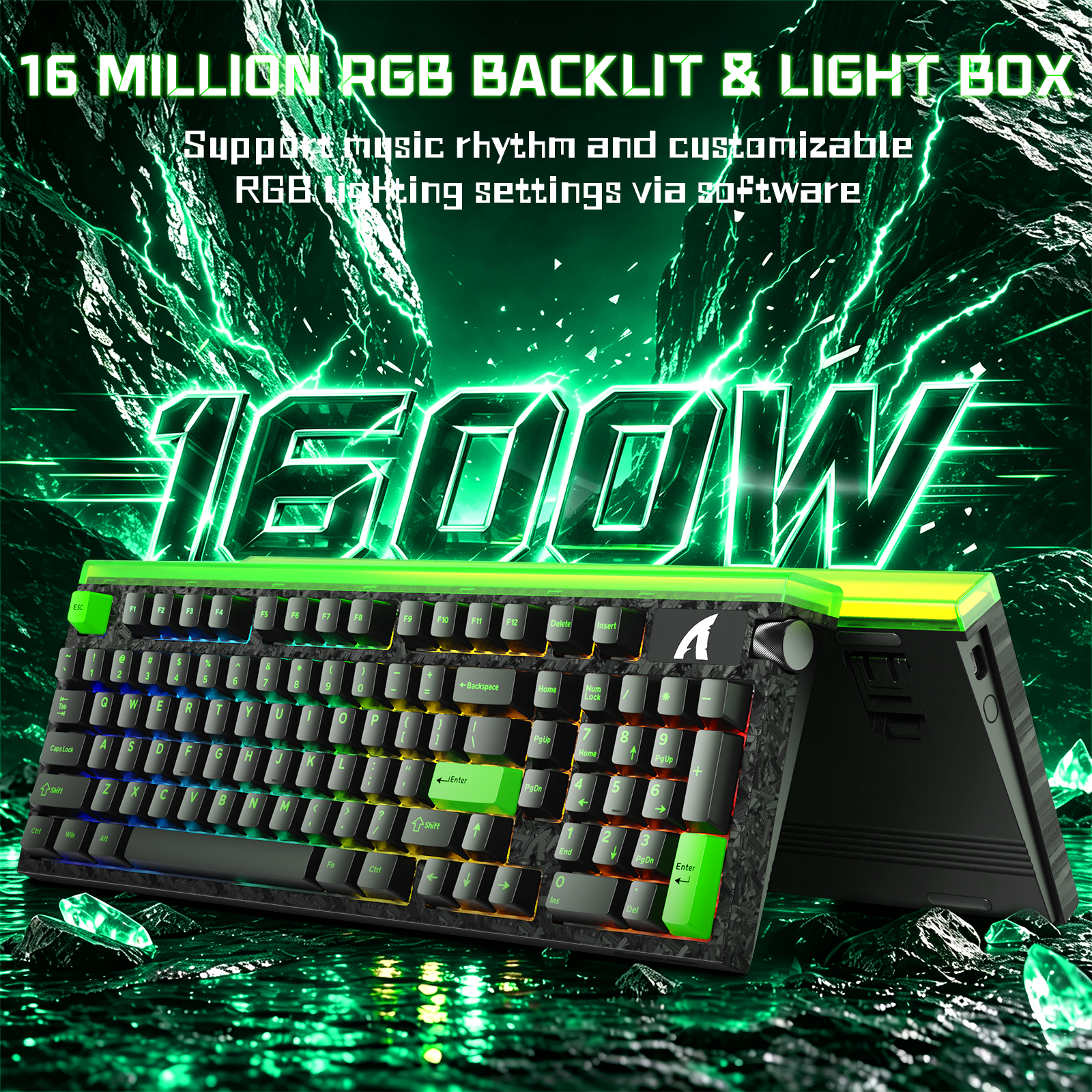 ATTACK SHARK R98 HE 카본 파이버 유선 빠른 트리거 마그네틱 스위치 키보드 C01 Ultra RGB 코일 케이블 포함