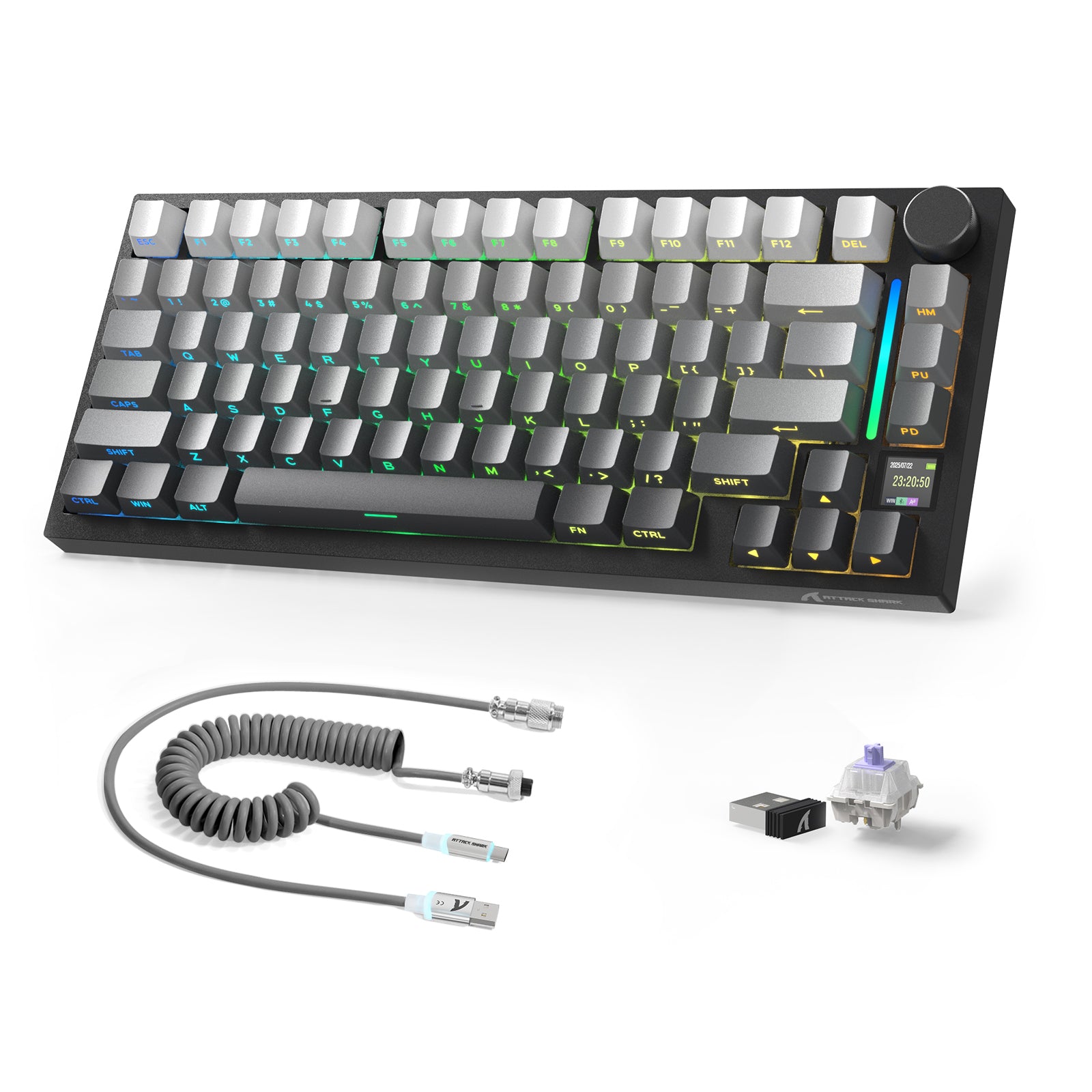 ATTACK SHARK X820ULTRA 기계식 키보드 C01ULTRA 코일 케이블 포함