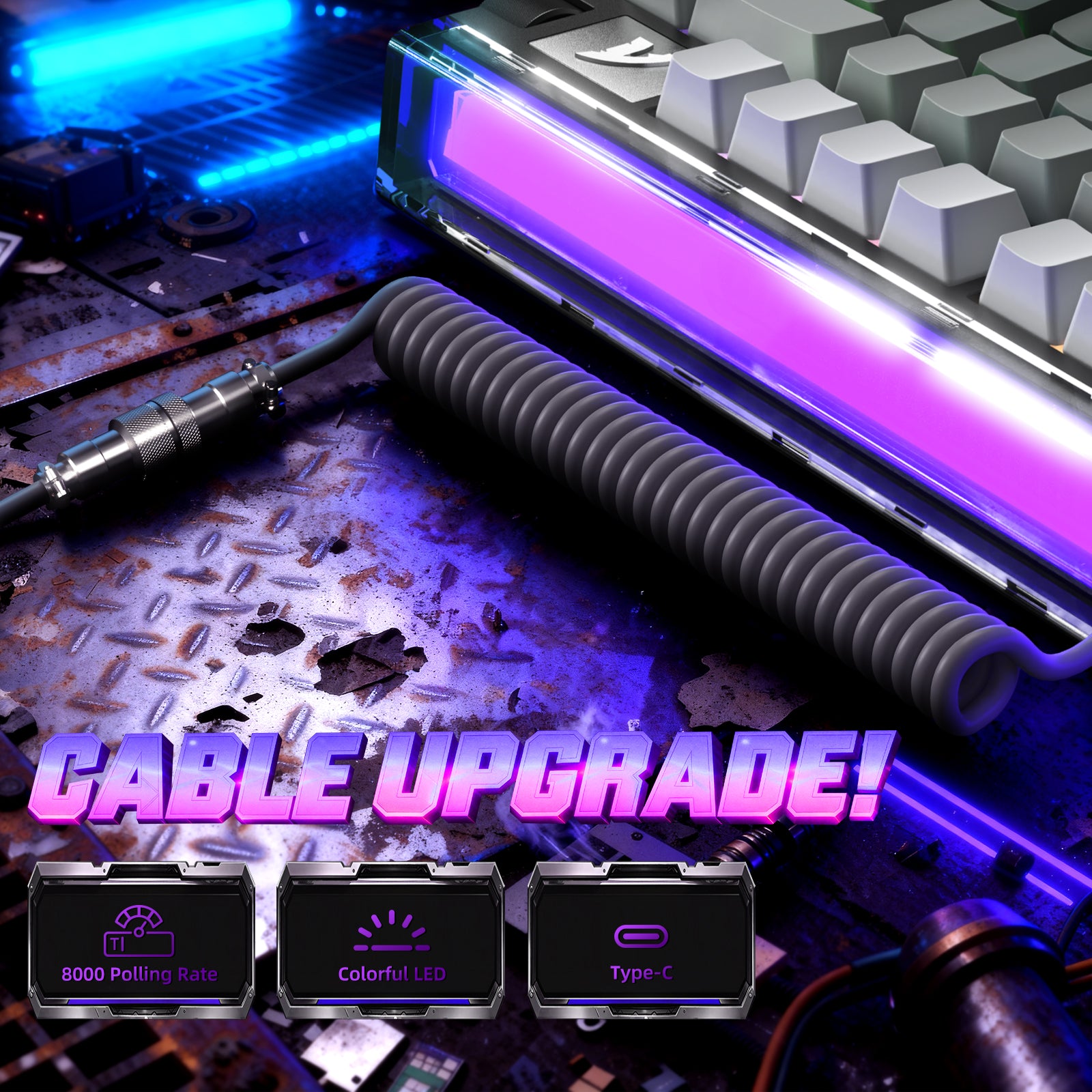 ATTACK SHARK R85 HE 래피드 트리거 키보드 C01ULTRA LED 케이블 포함