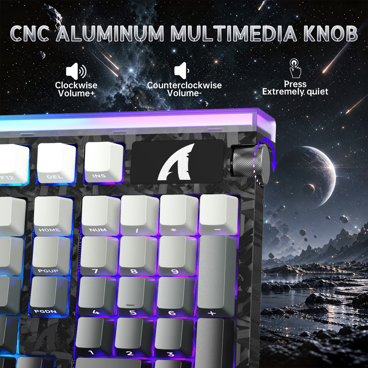 ATTACK SHARK R98 HE 카본 파이버 유선 빠른 트리거 마그네틱 스위치 키보드 C01 Ultra RGB 코일 케이블 포함