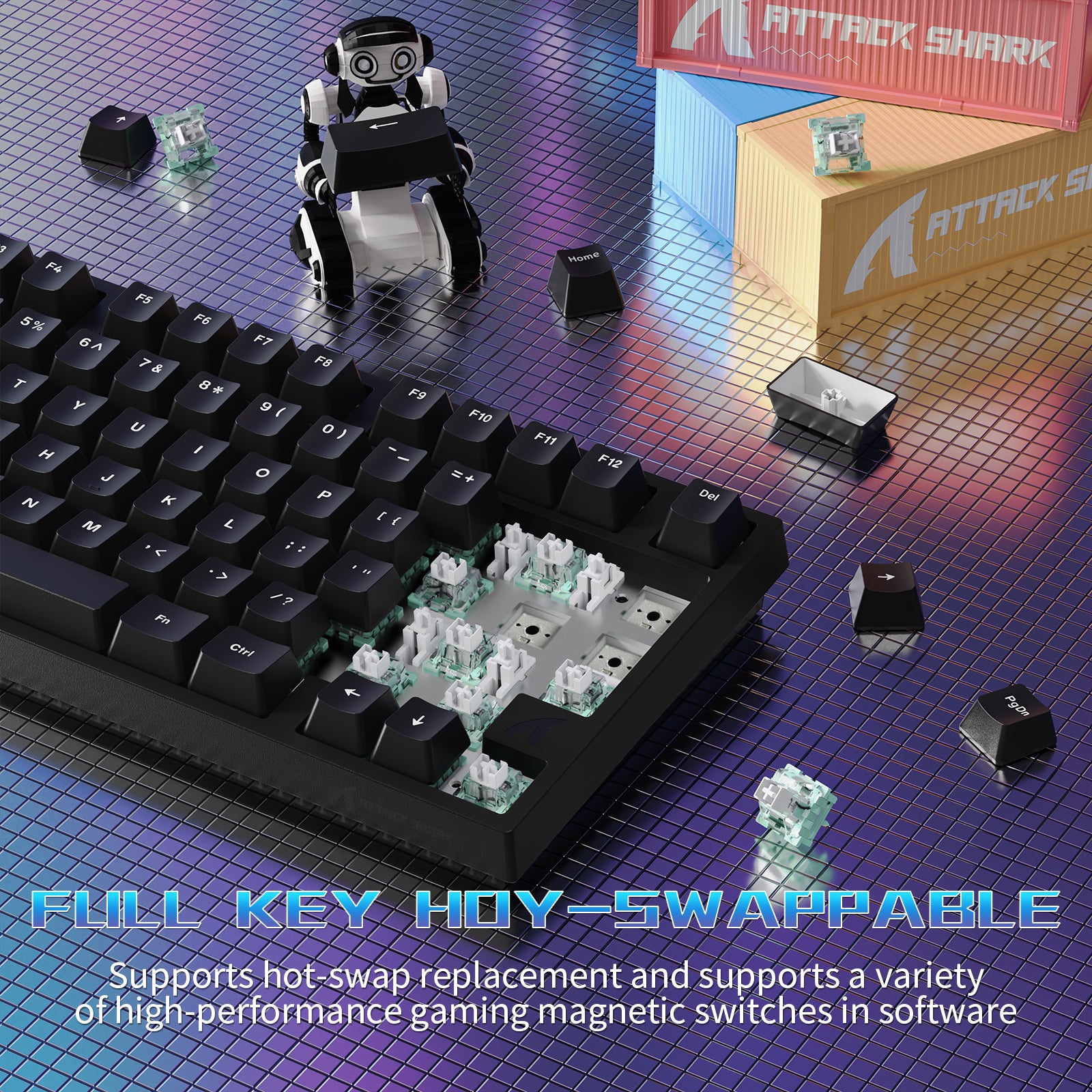 ATTACK SHARK R82 HE 유선 75% 게이밍 키보드 C01ULTRA LED 케이블 포함