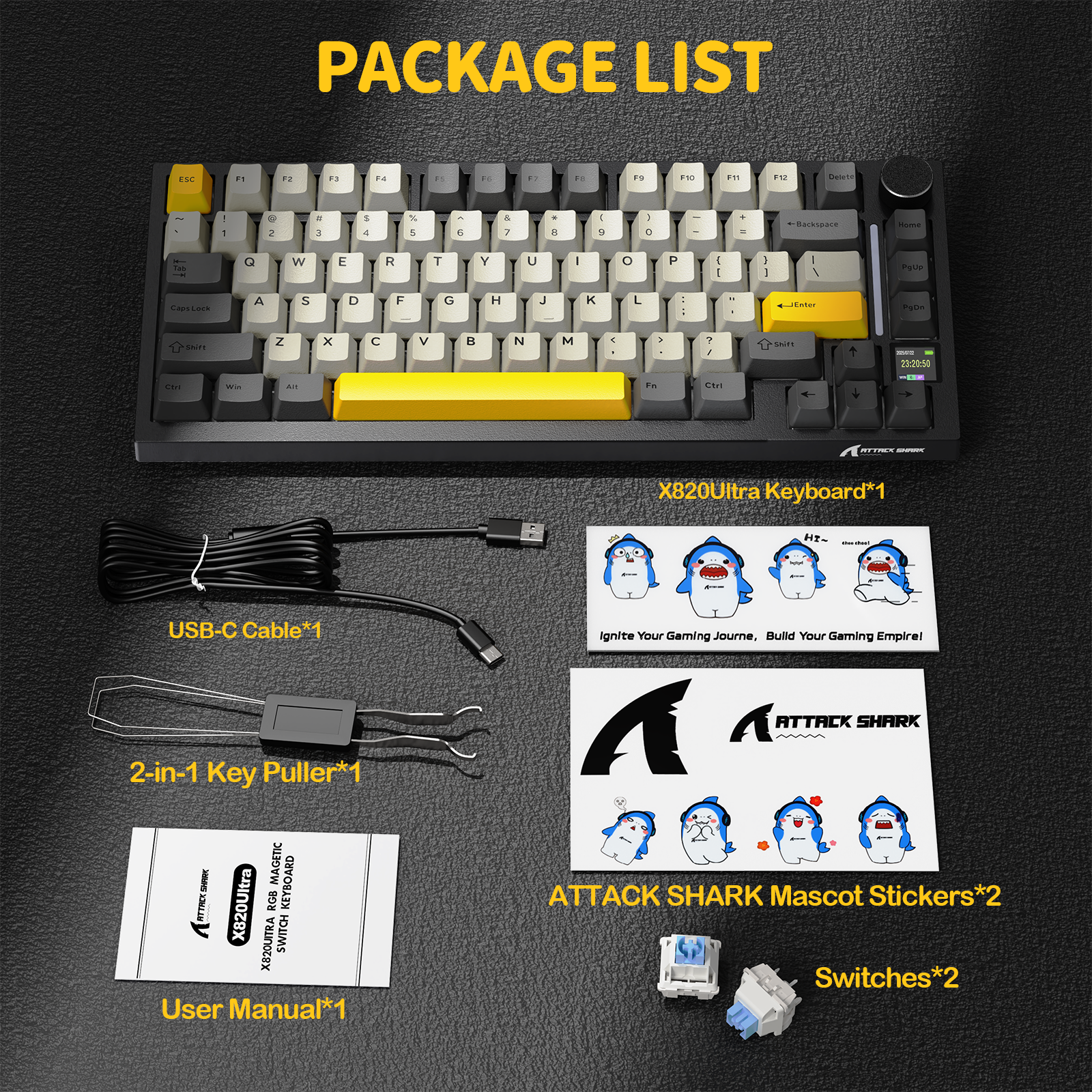 ATTACK SHARK X820Ultra 트라이모드 개스킷 기계식 키보드