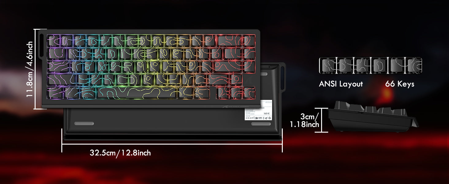 ATTACK SHARK X68 HE 빠른 트리거 키보드 마그네틱 스위치 및 C01PRO 코일 케이블 포함