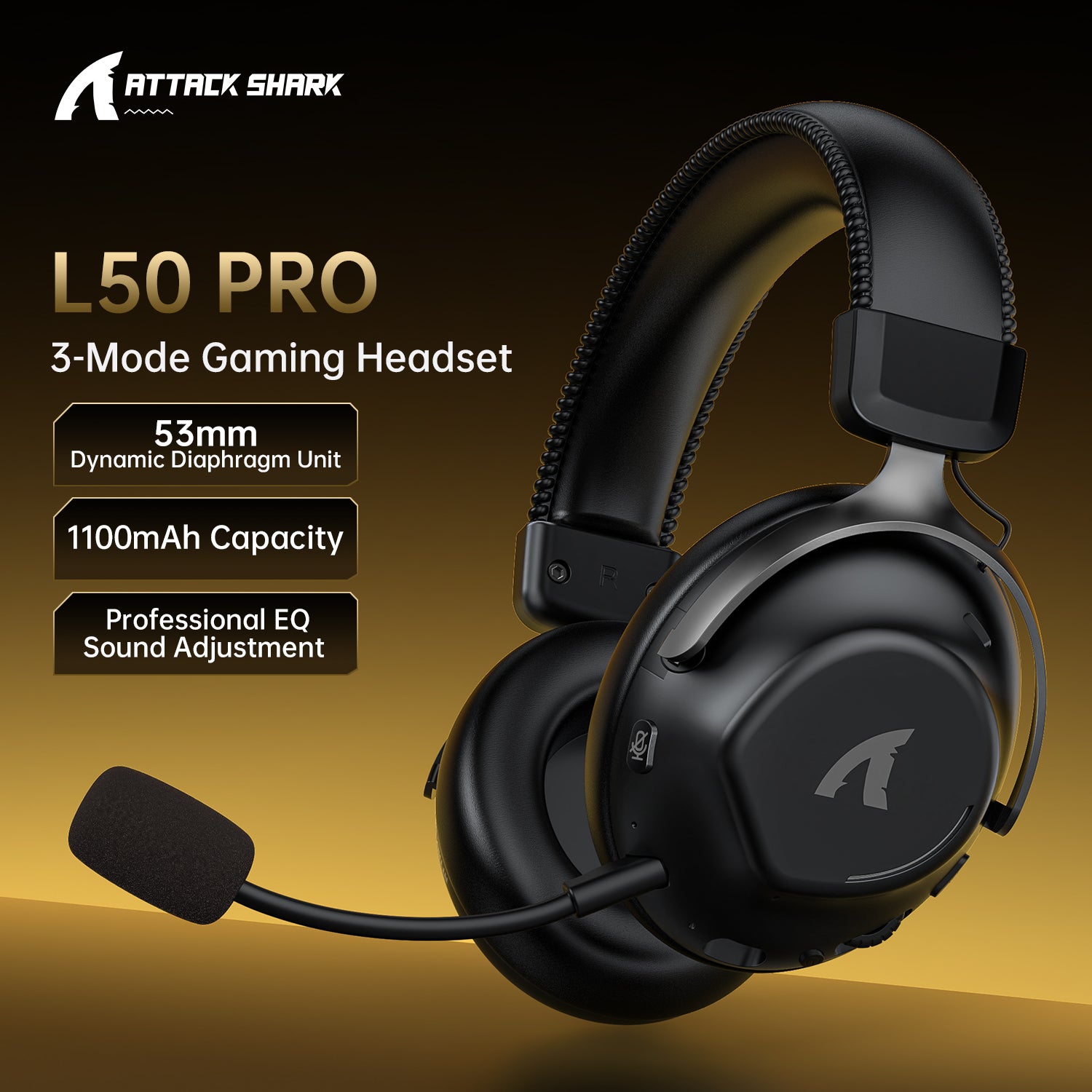 ATTACK SHARK L50PRO 트리모드 연결 무선 게이밍 헤드셋