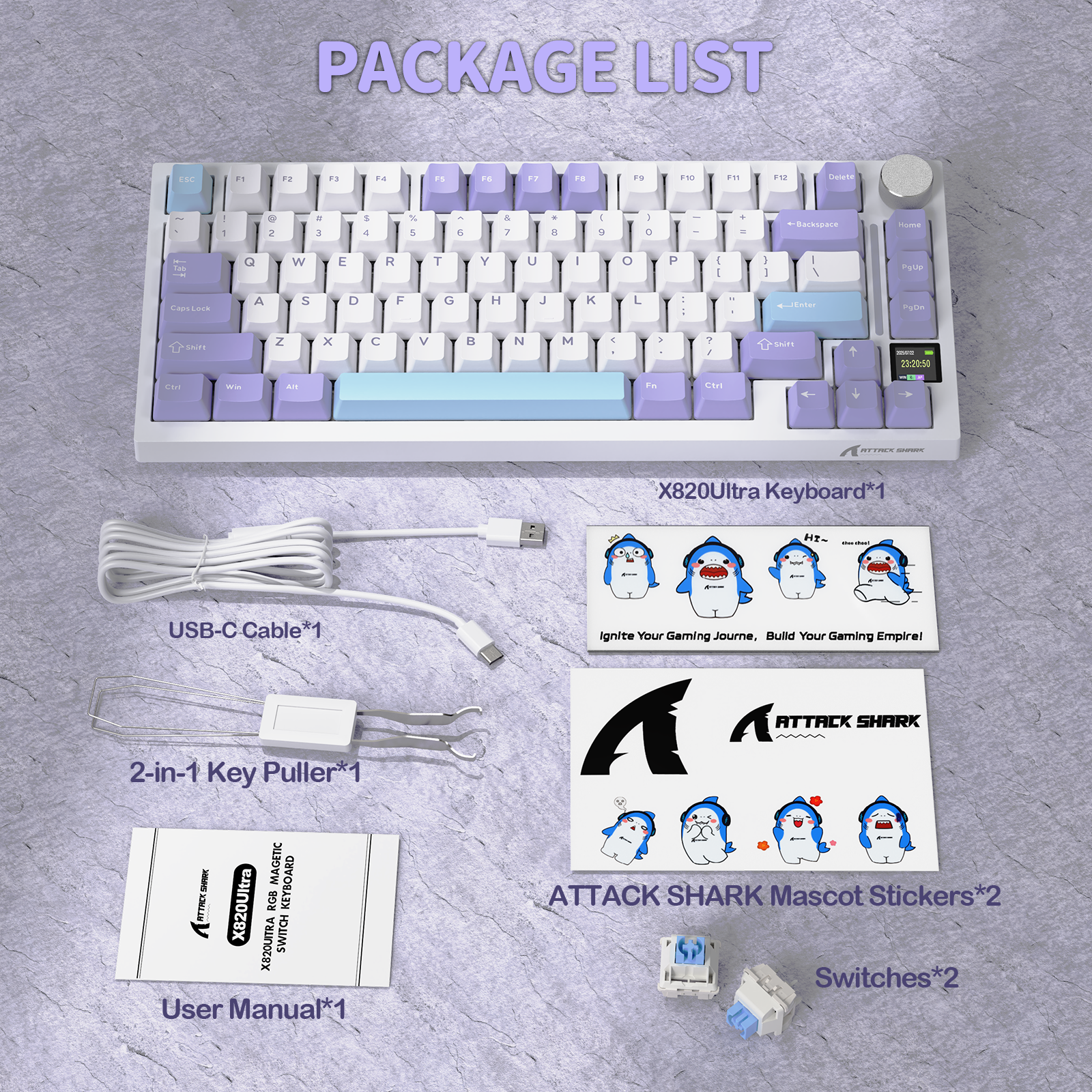 ATTACK SHARK X820Ultra 트라이모드 개스킷 기계식 키보드