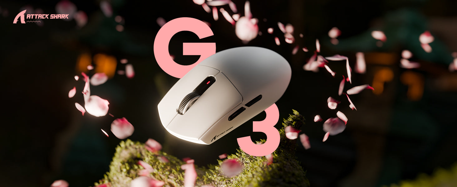 ATTACK SHARK G3 트라이모드 무선 게이밍 마우스 25000 DPI Ultra 경량