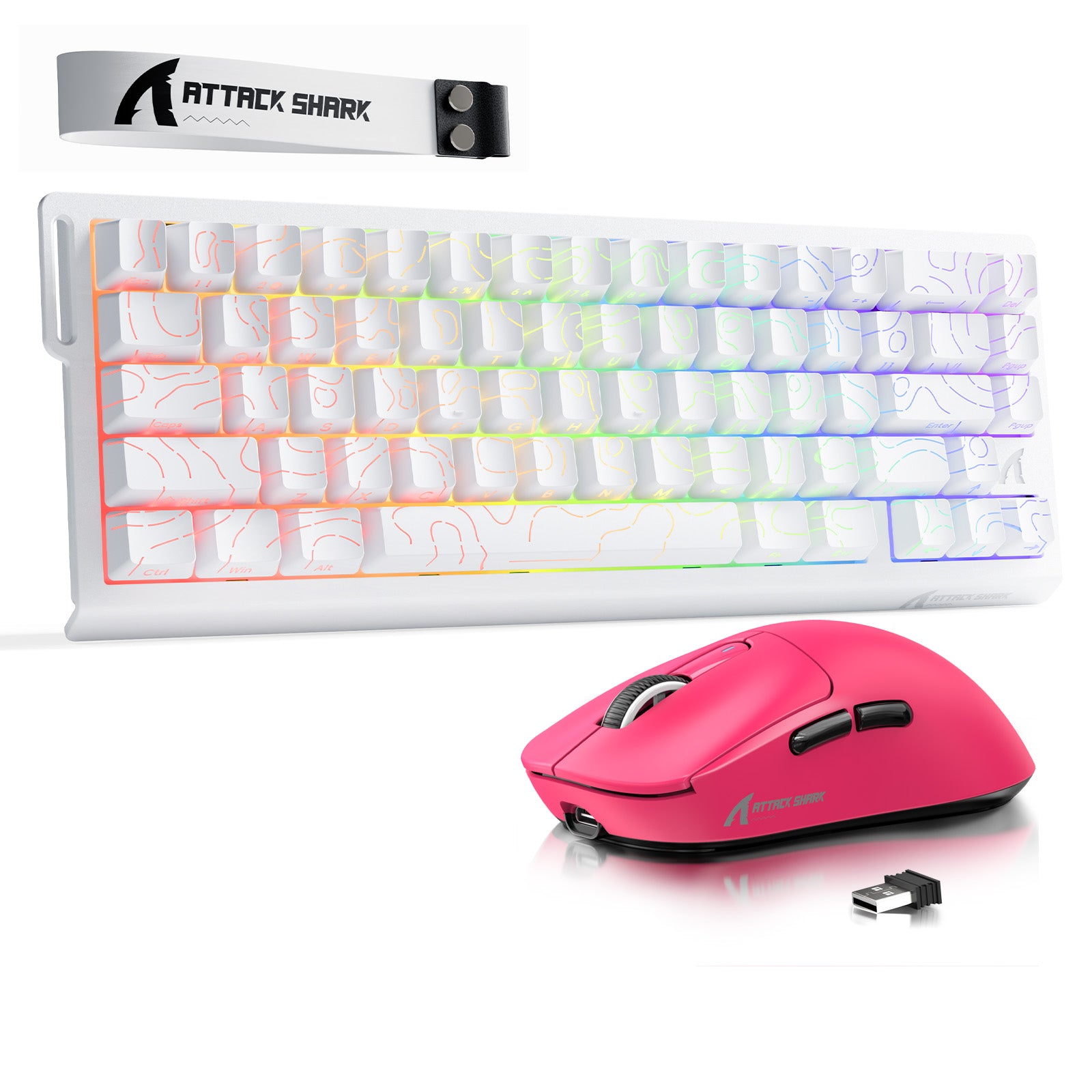 ATTACK SHARK X68HE 래피드 트리거 키보드 + X3 무선 게이밍 마우스 번들