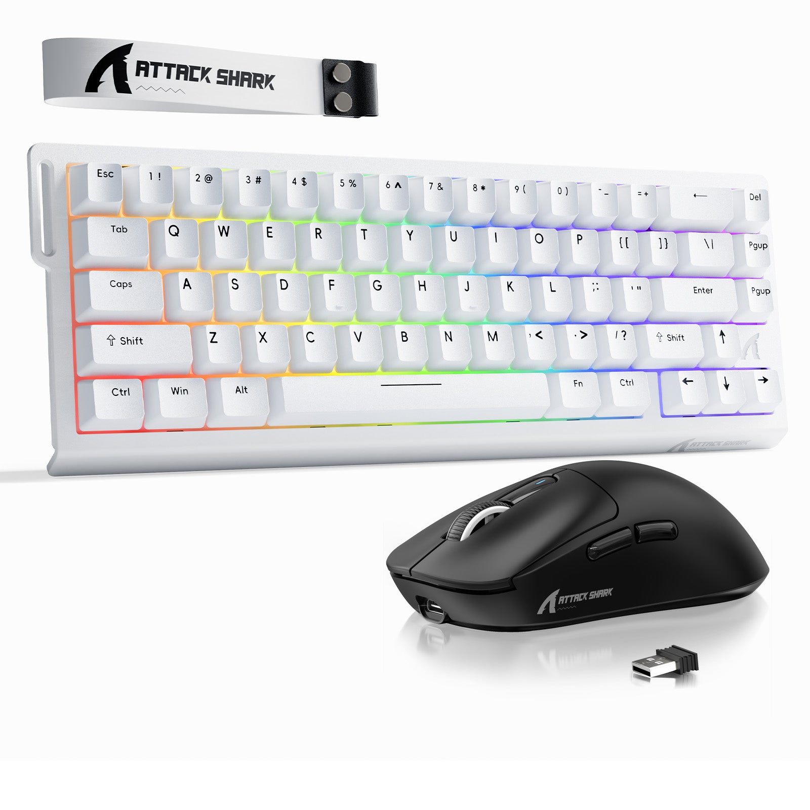 ATTACK SHARK X68HE 래피드 트리거 키보드 + X3 무선 게이밍 마우스 번들