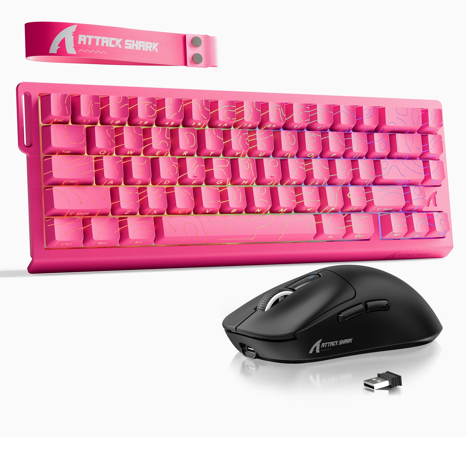 ATTACK SHARK X68HE 래피드 트리거 키보드 + X3 무선 게이밍 마우스 번들