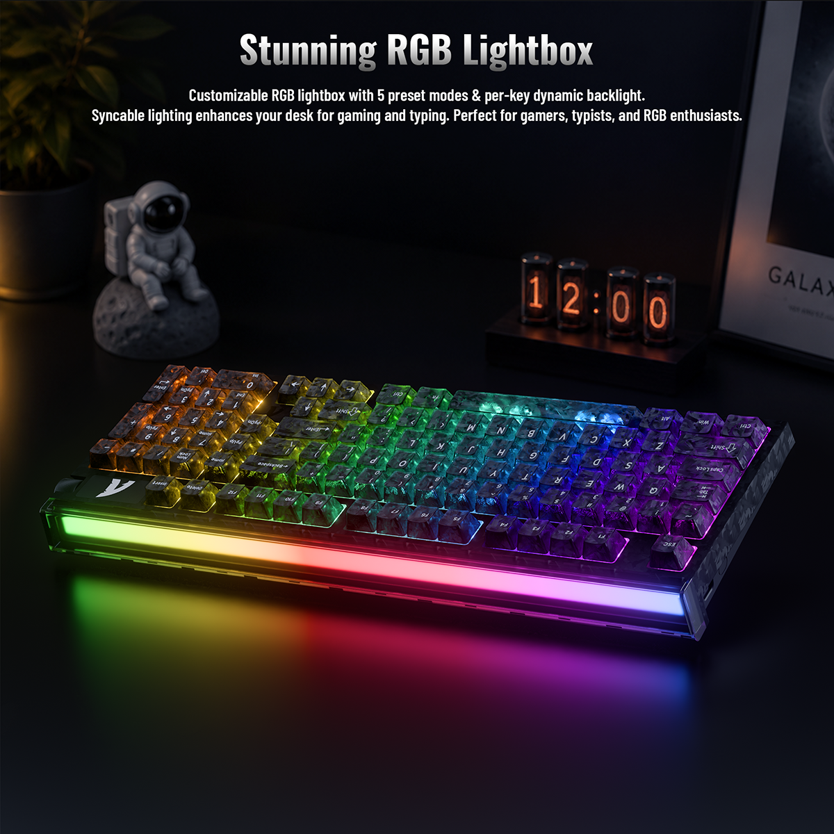 ATTACK SHARK R98 HE 카본 파이버 유선 빠른 트리거 마그네틱 스위치 키보드 C01 Ultra RGB 코일 케이블 포함