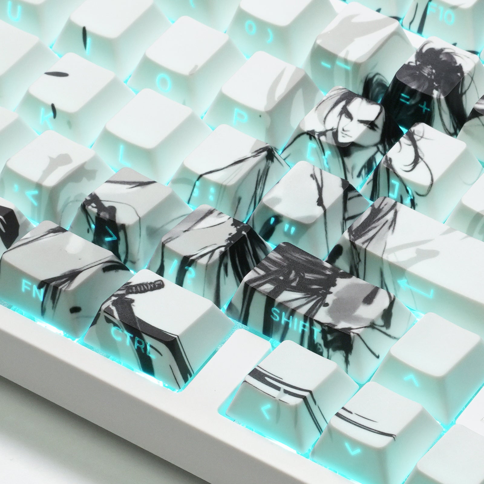 ATTACK SHARK SK02 129키 PBT 측면 인쇄 키캡, ANSI/ISO, 나이트 에런트