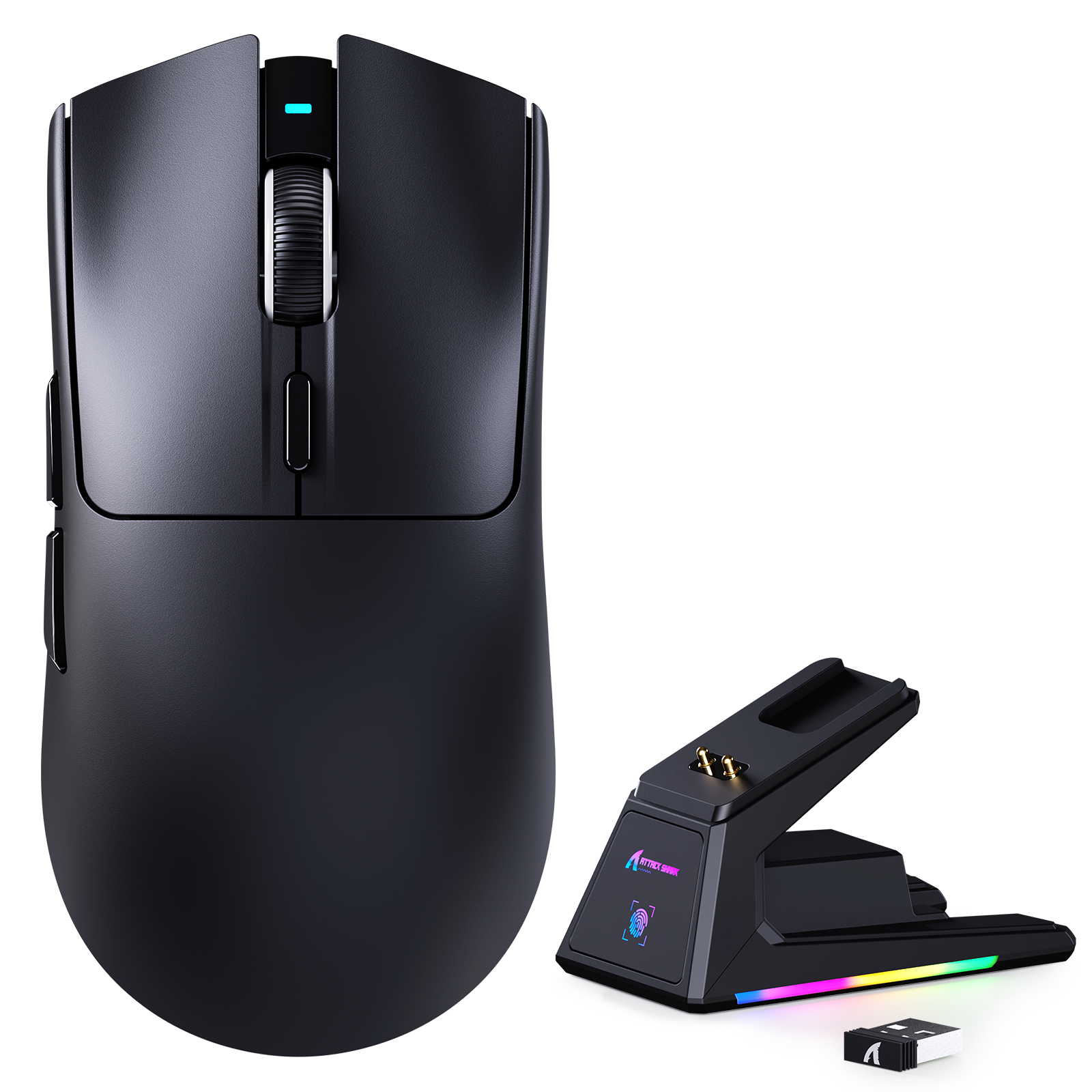 ATTACK SHARK X1 트라이모드 게이밍 마우스 터치패드 RGB 충전 도크 PAW3395PRO 센서 포함