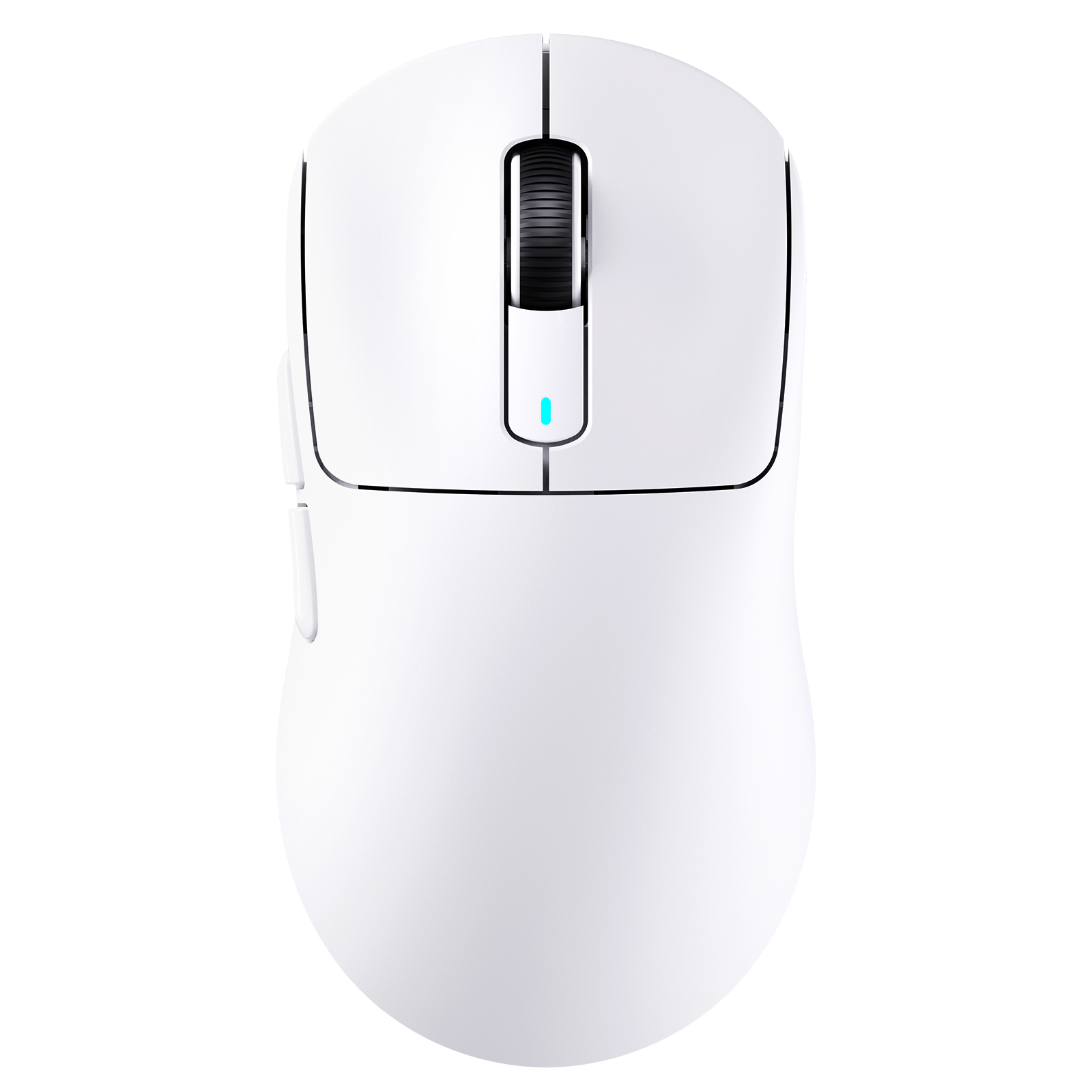 White wireless gaming mouse top view
