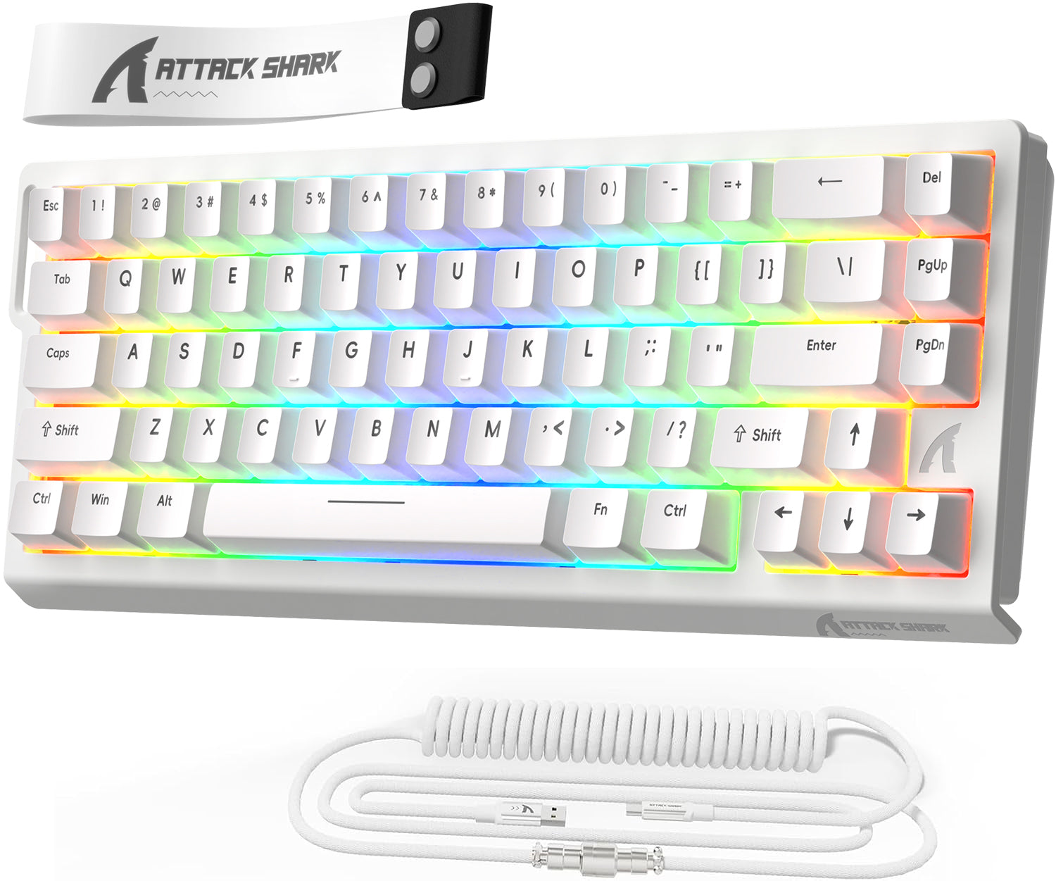 ATTACK SHARK X68 HE 빠른 트리거 키보드 마그네틱 스위치 및 C01PRO 코일 케이블 포함