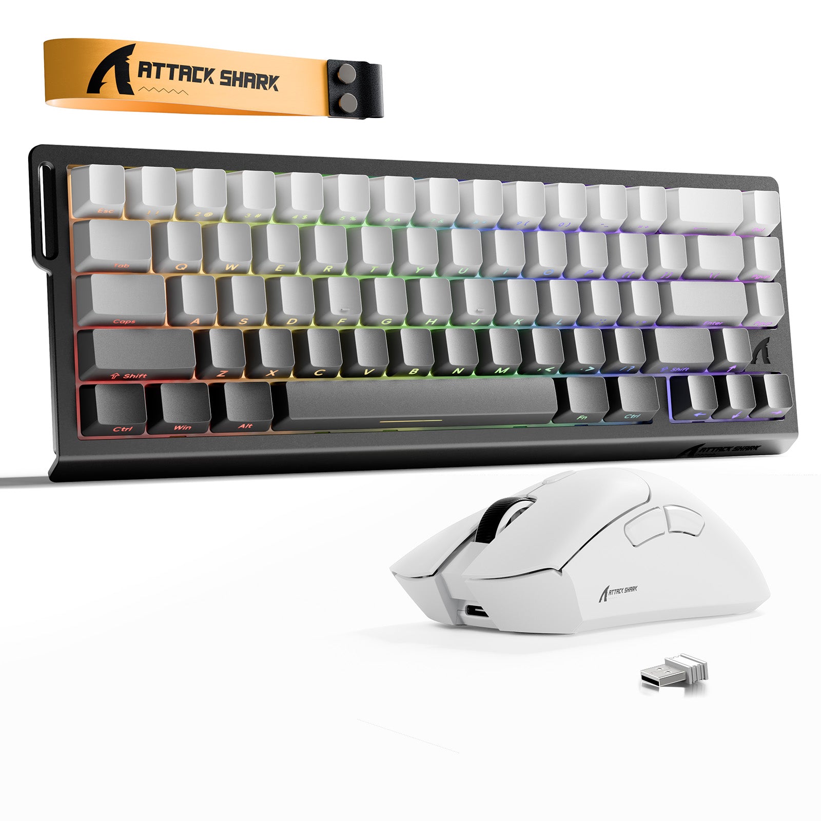 ATTACK SHARK X68HE 래피드 트리거 키보드 + R1 무선 게이밍 마우스 번들