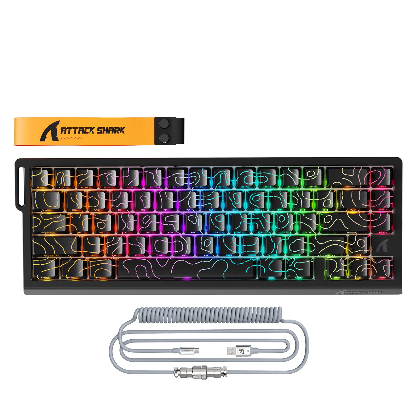 ATTACK SHARK X68PRO HE 무선 빠른 트리거 키보드 및 코일 케이블 포함