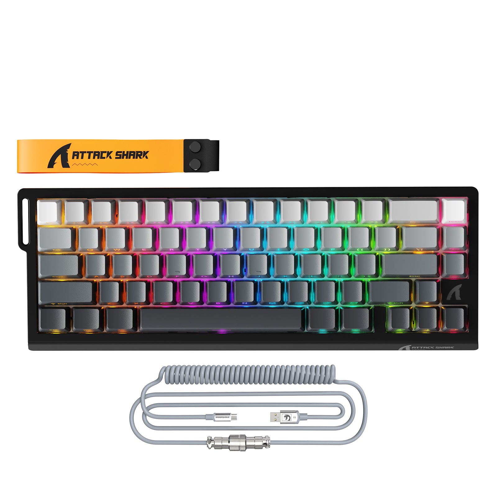 ATTACK SHARK X68PRO HE 무선 빠른 트리거 키보드 및 코일 케이블 포함