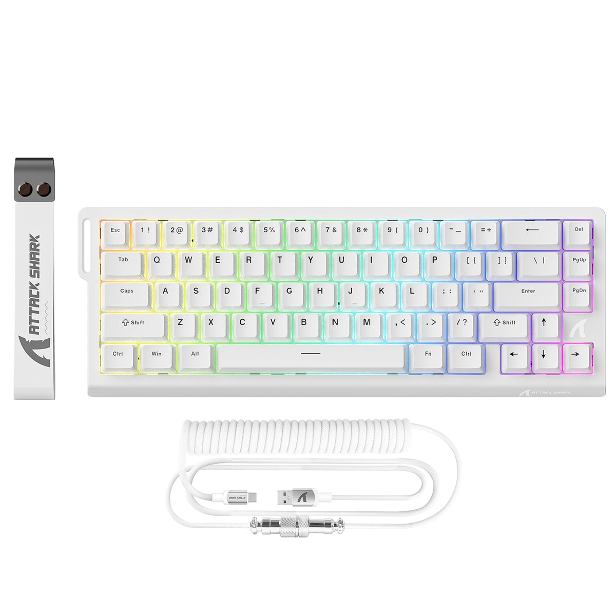 ATTACK SHARK X68 HE 빠른 트리거 키보드 마그네틱 스위치 및 C01PRO 코일 케이블 포함